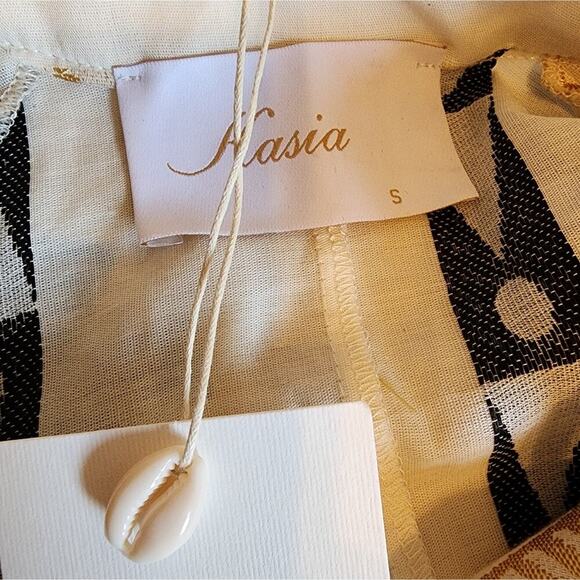 KASIA NEW GOLD / BLACK AZTEC BLOUSE SIZE SMALL RETAIL $140 OVERSIZED - Picture 6 of 6